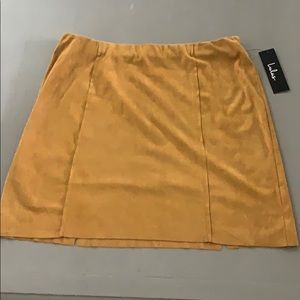Mustard Suede Mini Skirt